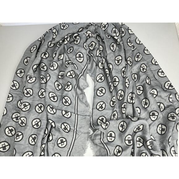 Anya Hindmarch Womens Scarf Wrap Gray No Cell Phone Tech Free Zone Print 54"X72" - Picture 3 of 9